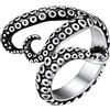 ChainsHouse Anello da uomo e da donna, in acciaio inox, placcato oro 18 kt, stile retrò, punk, gotico, antico, polipo, serpente, rettile (con confezione regalo), 8, Metallo, Non pietra preziosa