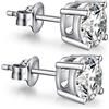 jiamiaoi Orecchini Uomo Diamanti Zirconi Argento Diamante Orecchino Uomo Donna Con Zirconi Argento 18K Oro Placcata Orecchini Donna 4mm