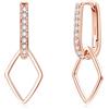 Glintara Orecchini a cerchio per donne e ragazze, orecchini Huggie in argento Sterling 925 con ciondolo geometrico a forma di cuore a stella, orecchini a cerchio in argento con zirconia cubica