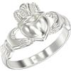 Aeon Anello Claddagh in argento Sterling 925 a forma di cuore, misure J,R,Gioielli celtici irlandesi regalo per donne e uomini,Unisex e ipoallergenici, 17 3/4, Argento