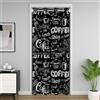 Homemissing Tenda oscurante con motivo caffetteria 30%-50% 86 x 203 cm per ragazzi e ragazze graziosa stampa bar caffè tenda per porta privacy moderna divisorio tenda copertura vintage nero bianco trattamenti per