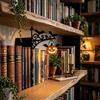 Generic Lanterna per biblioteca, illuminazione decorativa per libreria, angolo lettura, luce notturna a LED, lampade da libreria in metallo, lampada da tavolo vintage, decorazione per la casa e lo studio