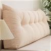 Eashaoo Grande cuscino triangolare a cuneo, per testiera letto, divano, supporto per posizionamento dello schienale lombare e dello schienale, con fodera rimovibile (crema, 120 x 40 x 12 cm)