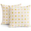 TIN DREAMS FACTORY | Set di 2 Federe per Cuscino 45x45 cm Giallo Pastello Fantasia Cerchi - Sfoderabili e Lavabili - Cuscini Moderni - Made in Spagna - Decorazione per Casa, Letto, Divano, Poltrona