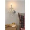 TEKHOME Applique da Parete Classica a Candela con Cristalli, Attacco E14, Lampada da Muro in Vetro e Alluminio, Colore Oro/Argento, per Camera da Letto, Soggiorno e Corridoio E34 (ARGENTO)