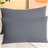 SWJ-swjssb Copri Cuscini Velluto A Coste - Set di 2, Fodere Quadrato E Rettangolare, Copricuscino Elasticizzati con Cerniera, per Divano E Camera da Letto, Lavabili(Gray,35x35 cm Set of 2)