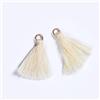 Duories 50 mini ciondoli a nappa, 3 cm, in cotone, con frange, nappa per orecchini, borse, segnalibri, accessori fai da te, colore beige