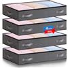Boic 4 Pezzi 90L Contenitori Sottoletto Pieghevole, Scatole Sotto Letto Contenitore Con Maniglia Rinforzata, Contenitore Sottoletto Con Finestra Trasparente Per Organizer Trapunte Abiti Stagionali