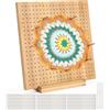 Huifoo Blocco di blocco per Granny Square, con 20 perni in acciaio inox e 5 aghi, 1 supporto per lavori a maglia e uncinetto (28 cm)