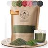 COMFORDER Sabbia per candela con profumo e stoppino, aroma, granulato di cera per candele, set fai da te, 400 g, granuli, 4 stoppini per candele (verde muschio, pino)