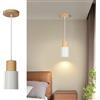 Tealight Lampada Sospensione Vintage, Industriale Retro Lampadario Soffitto in Legno Metallo E27 per Camera da letto Sala Da Pranzo Soggiorno, Bianco
