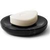 Worhe - Portasapone in marmo naturale, impermeabile, con pietra rotonda nera, per vasca da bagno, doccia, lavabo, vassoio di sapone artigianale (DL007)