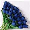 Anaoo 24 Pezzi Tulipani Fiori Artificiali Finti in Lattice Realistico Bouquet Decorazione per Nozze, Composizioni Floreali, Feste, Natale, Matrimoni, Casa, Ufficio, Effetto, Blu Scuro