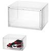 xocome 1er - Set di scatole per scarpe, trasparenti, impilabili, pieghevoli, per scarpe fino a 33 x 28,5 x 19 cm