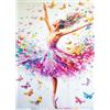 MEIYUDA 5D DIY Diamond Painting Kit Completo Ragazza danzante, Diamant Painting Fai-da-te Diamond, Pittura Diamante Strass Ricamo a Punto Croce per Decorazioni Casa 30x40cm
