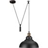 LEDSone DC VOLTAGE Lampada a sospensione, ad altezza regolabile, illuminazione a puleggia industriale, rustica, a soffitto, a forma di isola di Edison per fattoria (Curvy Shade)