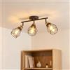 ANWIO Faretti Soffitto Orientabili, Faretti Cucina Interno E27, 3 Lampada da Soffitto Vintage Nero, Plafoniera da Parete Vintage per Barra,Salotto,Cameretta,Cucina, Corridoio (Senza Lampadina)