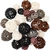SUNNYCLUE 12 Stile 32 Pezzi di Palline di Vimini In Rattan Palline Decorative In Rattan Rotonde Centrotavola Nero Bianco Marrone Decorazione Da Tavolo Ornamenti Artigianato per La Decorazione Dellsa C
