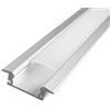 ENERGMiX Profilo in alluminio per striscia LED con copertura in vetro smerigliato, 2 metri