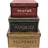 CVHOMEDECO. Primitive - Scatole per nidificazione in cartone per foto, ricordi, ricordi, grandi, 22,9 x 22,9 x 10,5 cm, set da 3