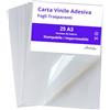 ANHELUS PAPER & DECO 25 Carta vinile adesiva trasparente A3 | 25 Fogli adesivo stampabile
