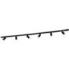 Ledvion - Sistema di Binario, 2m, Binario Monofase, 3W, incluse 6 lampadine LED GU10, Nero, 2700K, 6x spot GU10 orientabili, Plafoniera led soffitto, lampadario cucina, faretti led, plafoniera moderna