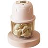 HomeVortex Tritatutto elettrico ricaricabile tramite USB, ciotola in vetro da 350 ml, con 6 lame in acciaio inossidabile, 28000 giri/min wireless per mini tritacarne, per aglio (polvere da 350 ml)
