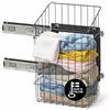 LM LANKA JA MUOVI LM 683 - Cesto portabiancheria per armadio, sottile e alto allungabile con binari, organizer per la biancheria da installare in un armadio, armadietto, armadio, grigio antracite