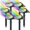 SUNNMO 6 Pezzi Faretti Solari a LED da Esterno, Lampade Luci Solari da Giardino Potenti 3 Modalità 32 LED IP65 Impermeabile Luce Faretto LED da Esterno Solare per Giardino Piante Albero RGB
