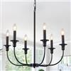 LXWNYY Lampadario Nero Vintage,6 Luci lampadario soggiorno design industriale,Altezza Regolabile, per Soggiorno Camera da Letto Cucina Sala da Pranzo Corridoio E14