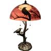Bieye L30969 Lampada da tavolo in vetro dipinto a mano con base per lampada a nido di corvo Decorazioni per la casa di Halloween (Nero Rosso, 14 P x 14L x 22A)
