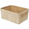 Wenko Cesta da bagno Anela per riporre strumenti e accessori da bagno in morbido design a corda, 100% poliestere, con due piccole maniglie in pelle artificiale, 27,6 x 12 x 20 cm, beige