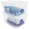 PROFUN Scatola portaoggetti con coperchio, 37 l, grande scatola di plastica con coperchio, scatole impilabili, scatole e scatole, contenitore con coperchio, set da 2 pezzi
