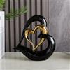 ODMYZG Statua in ceramica a doppio cuore,Elegante cuore per la decorazione,scultura decorativa per la casa,soggiorno,decorazione dell'ufficio,adatta come regalo.