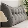 Eashaoo Grande cuscino triangolare a cuneo, per testiera letto, divano, supporto per posizionamento dello schienale lombare e dello schienale, con fodera rimovibile (grigio, 60 x 40 x 12 cm)