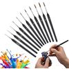 hankousi Set di 11 pennelli professionali per acquerelli, per pittura acrilica, olio, modellismo, nail art, progetti artigianali e lavori di pittura dettagliati