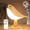 Haotao Lampada da tavolo Touch, piccola lampada da comodino con suono e timer, senza fili, 3 modalità, luce notturna dimmerabile per bambini, batteria ricaricabile 2600mAh, lampada per uccelli carini