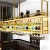 RAJYQODIS portabicchieri da soffittoin metallo， Oro, 100cm