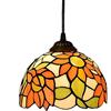 Generic Lampade A Sospensione Lampadario in Vetro Colorato Girasole Arancione Stile Tiffany Lampadario da 8 Pollici Lampade A Sospensione Stile Tiffany