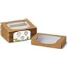 BIOZOYG Contenitori di cartone bio con finestra trasparente I Box per take away con finestra in PLA - impermeabili anti-fuoriuscita compostabili I 400 confezioni per torte e dolci 900ml
