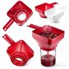 KADAX Imbuto per barattoli di conserve, depositatore per marmellate con 3 misure di erogazione (52 mm, 70 mm, 85 mm), piatto da cucina in plastica, imbuto con grande apertura