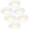 Ledvion - 6x Faretti LED da incasso, Bianco, 4W, CCT 2200K-4000K, Ø55mm, Acciaio inox, IP65, Dimmerabile