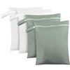 Wusboo Sacchetti Impermeabili da Viaggio 40 x 30cm, Sacco da Bucato Impermeabile 2 Verde-Grigio & 2 Bianco, Sacca Impermeabile Piscina Wet Bag Riutilizzabile Con Cerniera per Biancheria e Pannolini