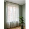 CATTANI TESSUTI - Tende su misura con fettuccia arricciatenda, tessuto ricamato effetto lino bianco, pannello 200/280 cm, per binari 100/170 cm, altezza 180-290 cm - 200x290 cm Bianco