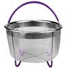 BRONG Cestello Cottura a Vapore Pentola a Pressione Inox 6QT Cestello Vapore Instant Pot con Manico per Carne Cestello Uova