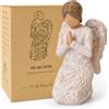 NANAOUS Statuette di angelo in preghiera, regalo per battesimo per ragazze, prima comunione, cresima, regali religiosi cristiani per donne, statua scolpita dipinta a mano, decorazione da tavolo per la