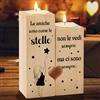 TheGiffter Regalo Amica Compleanno, Candelabro a Forma di Cuore in Legno