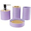 Hosoncovy - Set di 4 Contenitori per Bagno, Set di Accessori da Bagno con Dispenser di Sapone, Tazza da Bagno, Portasapone, Portaspazzolino e Porta Pasta Denti (Viola)