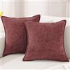 YSTELLAA Chenille Federe Cuscino Divano 60x60 2 Pezzi, Morbido Resistenti Federa Cuscino, Copricuscino Divano Con Forma Corazón Cerniera, Decorativi Elegante Federa Moderni, Bordeaux