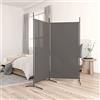 Genérico Divisorio a 2 Pannelli Antracite 175x180 cm Tessuto,Mobili,Separè-350260